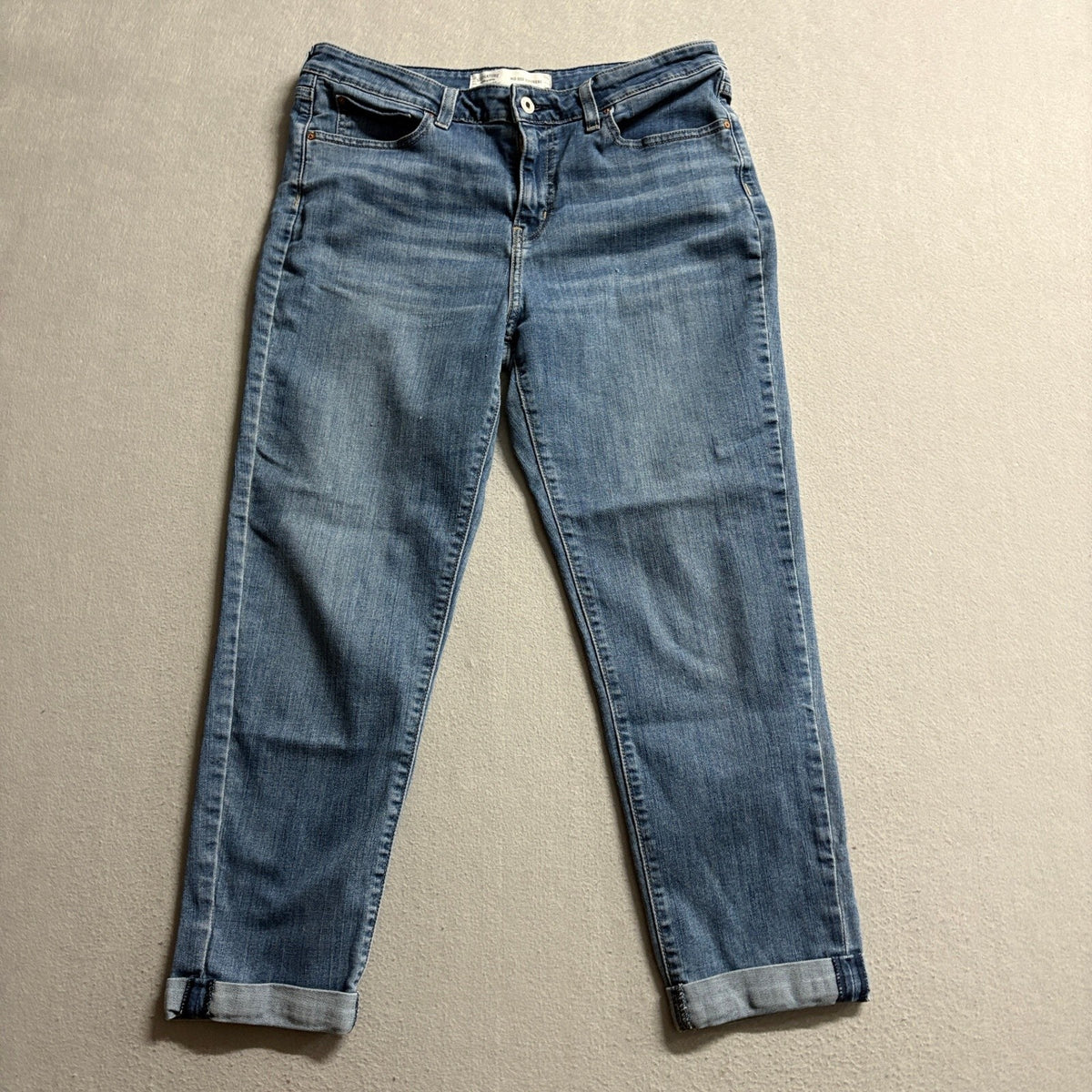 Signature by Levi Strauss Co Womens Jeans Size 14 Mid Rise Boyfriend Blue Denim