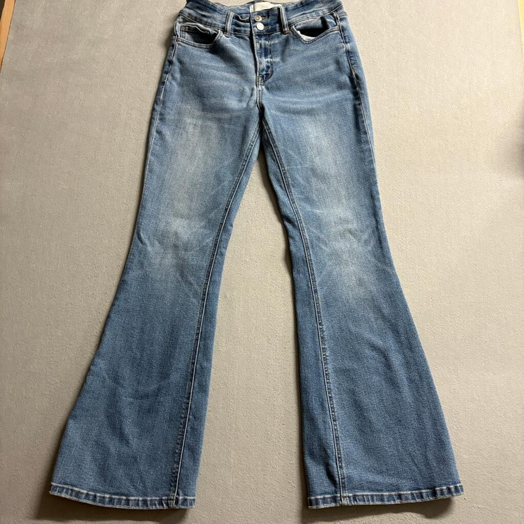 Bridge by Gly High Rise Flare Jeans Womens Size 29 Blue Denim Stretch BG5733R