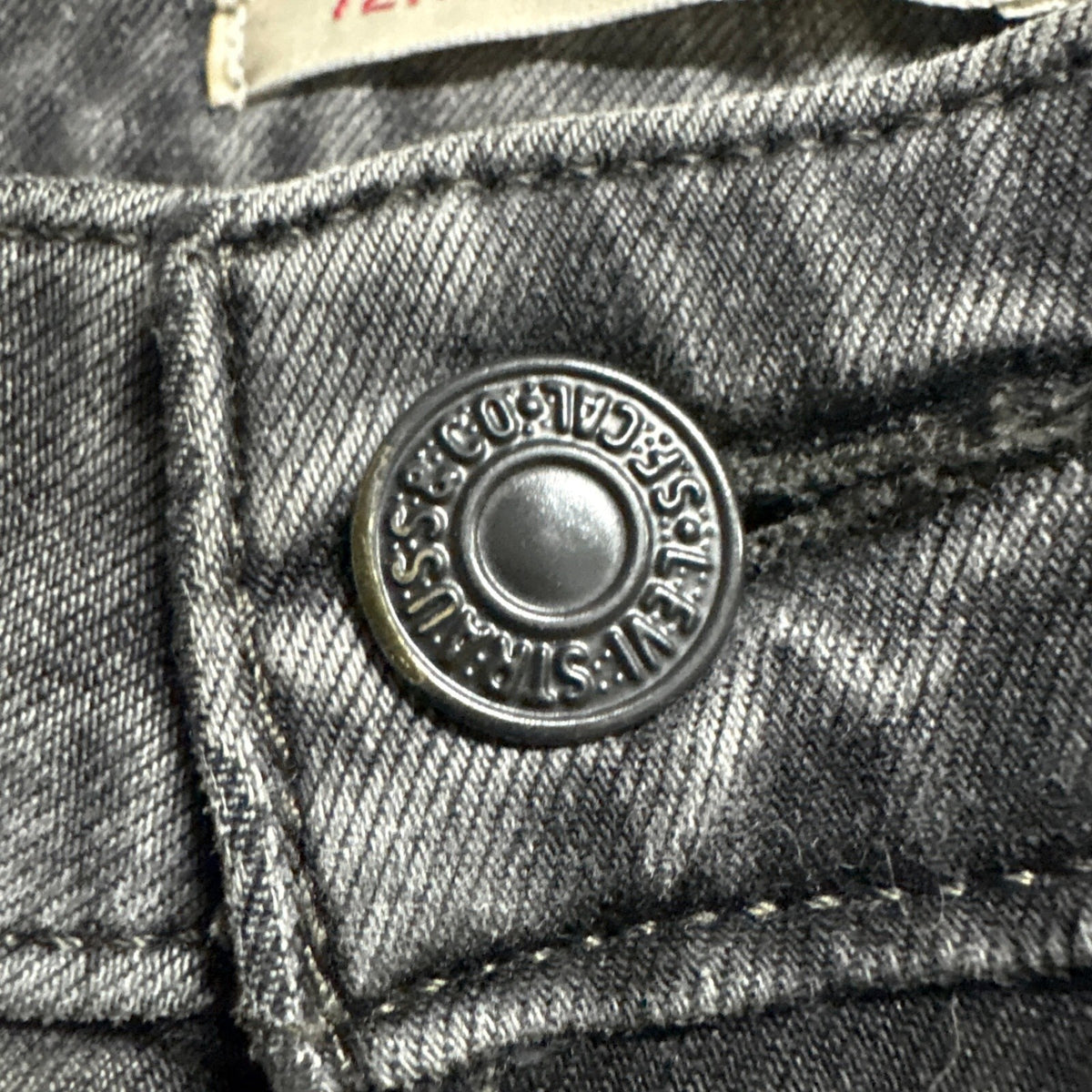 Levis Premium 721 High Rise Skinny Jeans Womens 25 W25 L30 Black Charcoal Denim