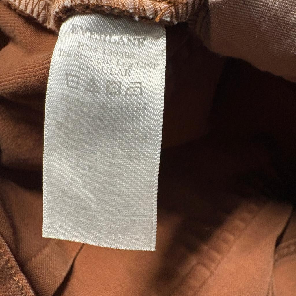 Everlane The Straight Leg Crop Pants Womens 10 Brown Rust High Rise Utility