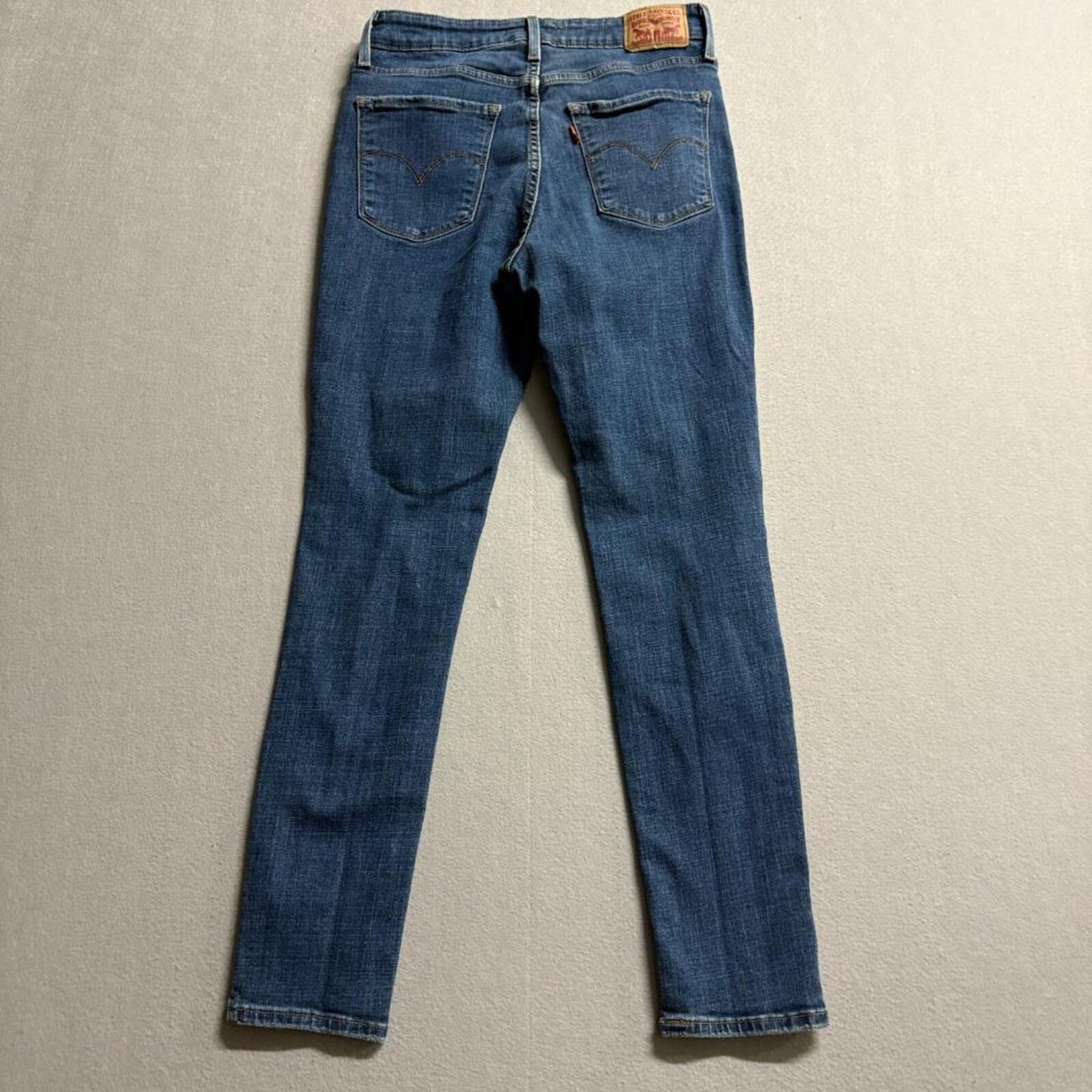 Levis 721 High Rise Skinny Jeans Womens 28x28 Distressed Blue Denim Stretch