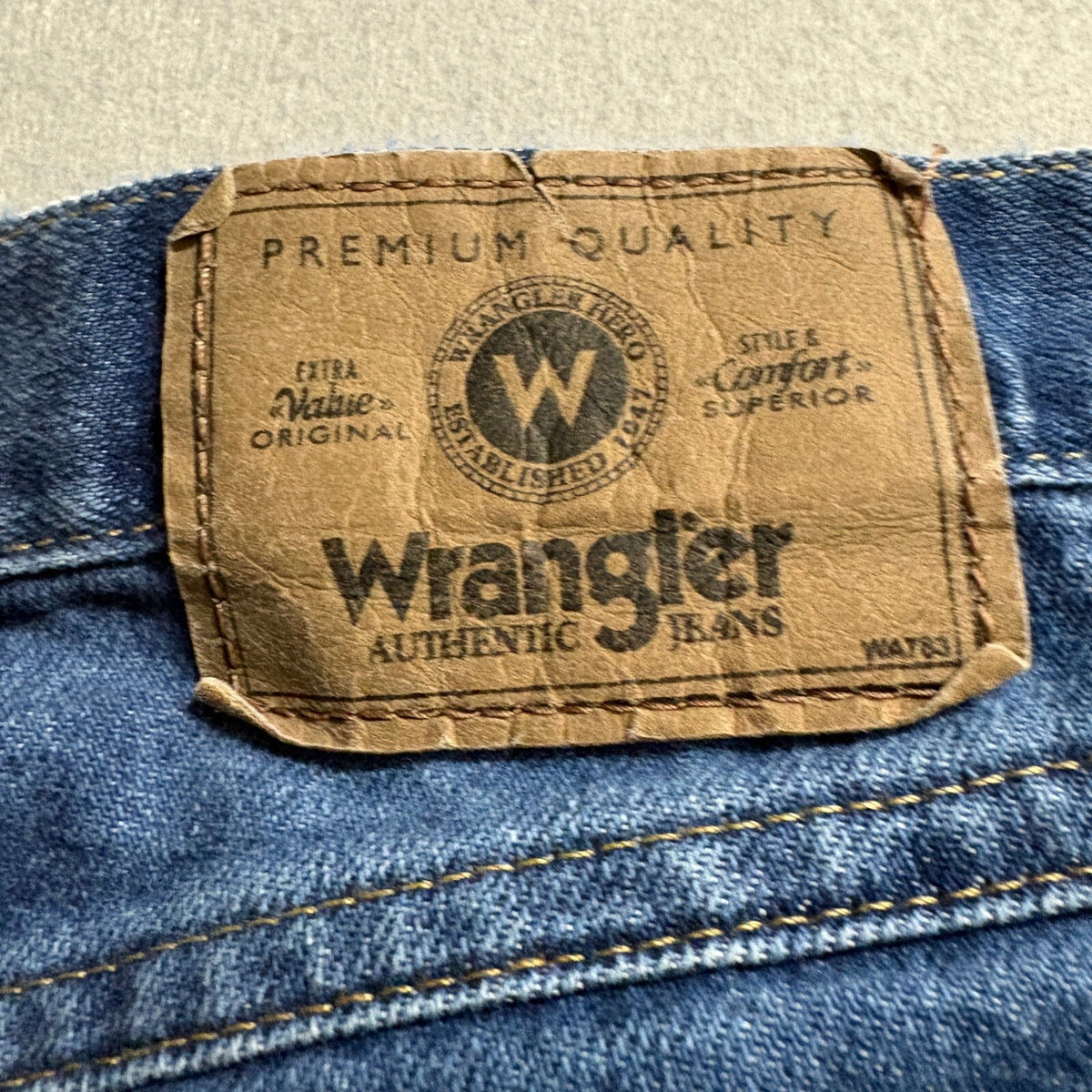 Wrangler Hero Mens Regular Fit Blue Denim Jeans 40x32 Workwear Medium Wash