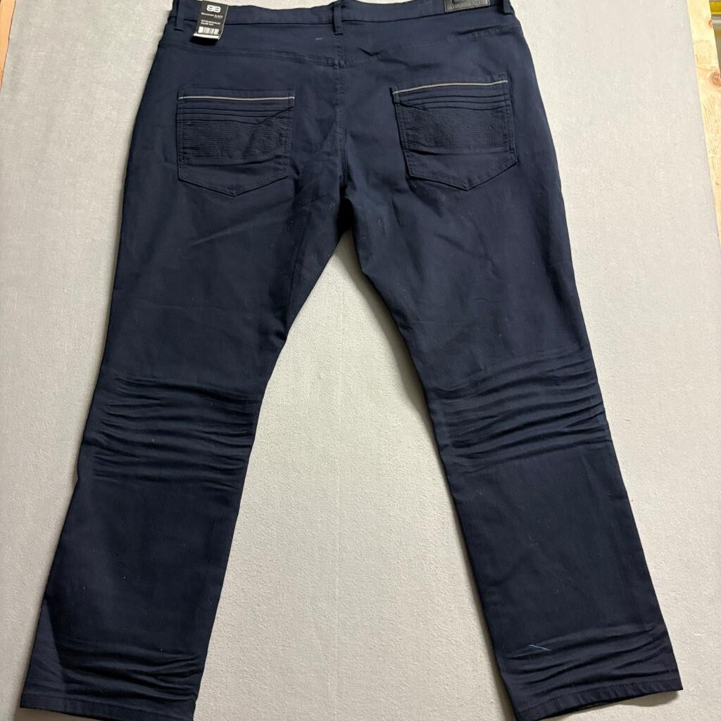 Benjamin Black Slim Jeans Mens 46x32 Navy Blue Stretch Denim Pants NWT