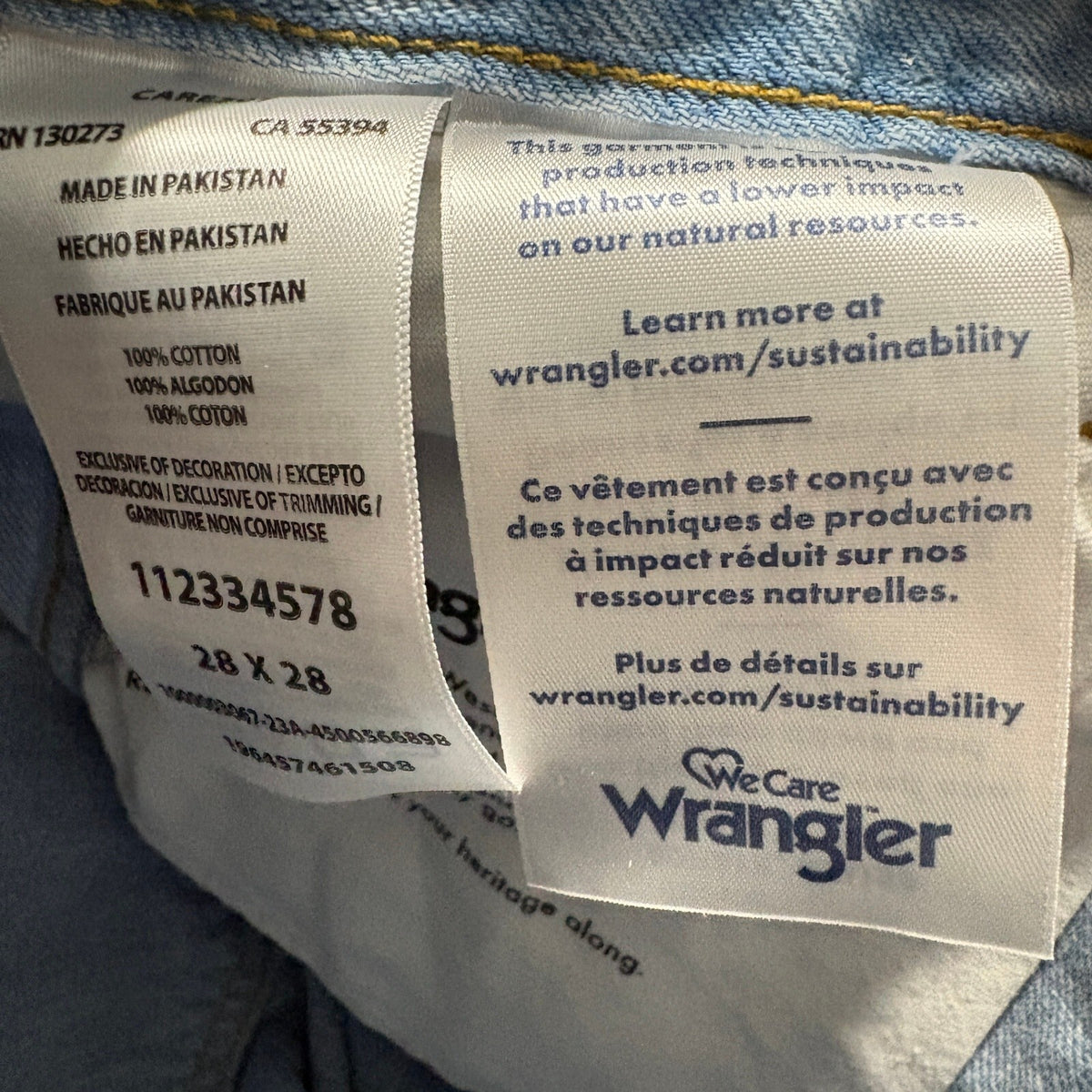 Wrangler Wild West High Rise Straight Leg Distressed Jeans Womens 28x28 Blue