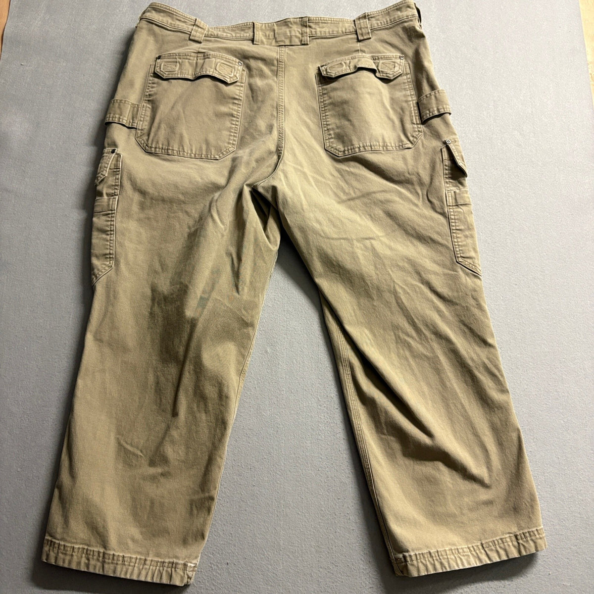 Duluth Trading Co Flex Fire Hose Cargo Pants Mens 42x27 Brown Canvas Workwear
