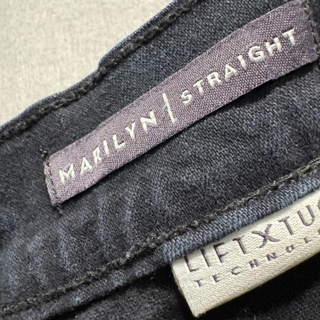 NYDJ Marilyn Straight Leg Jeans Womens Size 4 Black Lift Tuck Denim