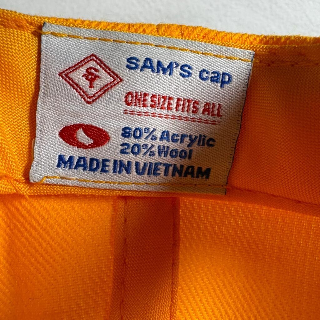 Los Angeles Lakers Hat Sam's Cap Yellow Purple LA Embroidered Hook Loop