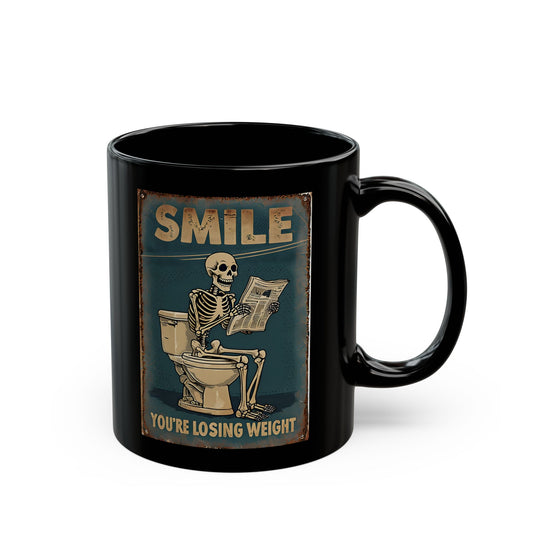 Smile Your Losing Weight Black Mug (11oz, 15oz) Printify