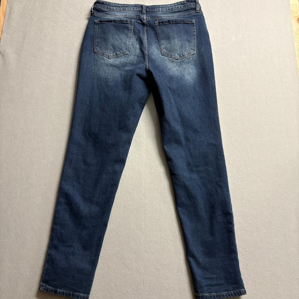 Abound Womens Blue Denim Jeans Size 32 Stretch Straight Leg Dark Wash