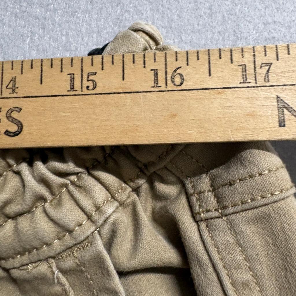 Stone Falcon Mens Slim Fit Jogger Cargo Pants Size L Khaki Tan Cotton Blend
