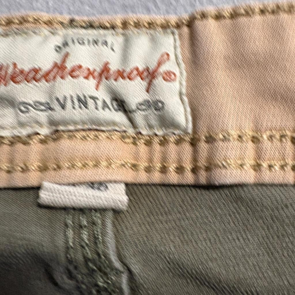 Weatherproof Vintage Mens Straight Fit Pants 36x32 Green Cotton Stretch Chino