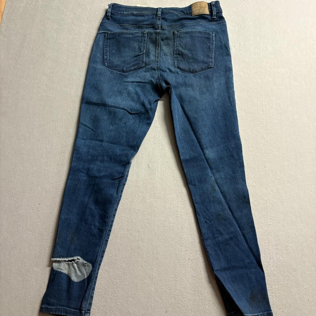 Candiani Denim Jeans Womens Size Medium Blue Distressed Italian Cotton Blend
