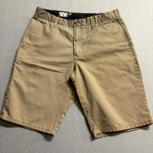 Volcom Frickin Modern Chino Shorts Mens 32 Khaki Tan Stretch Skate Casual