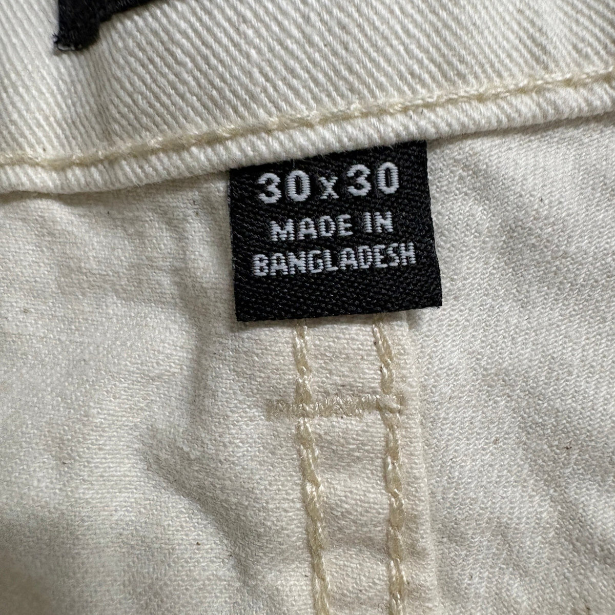 Free Assembly Modern Straight Jeans Womens 30x30 Ecru White 100% Cotton Denim