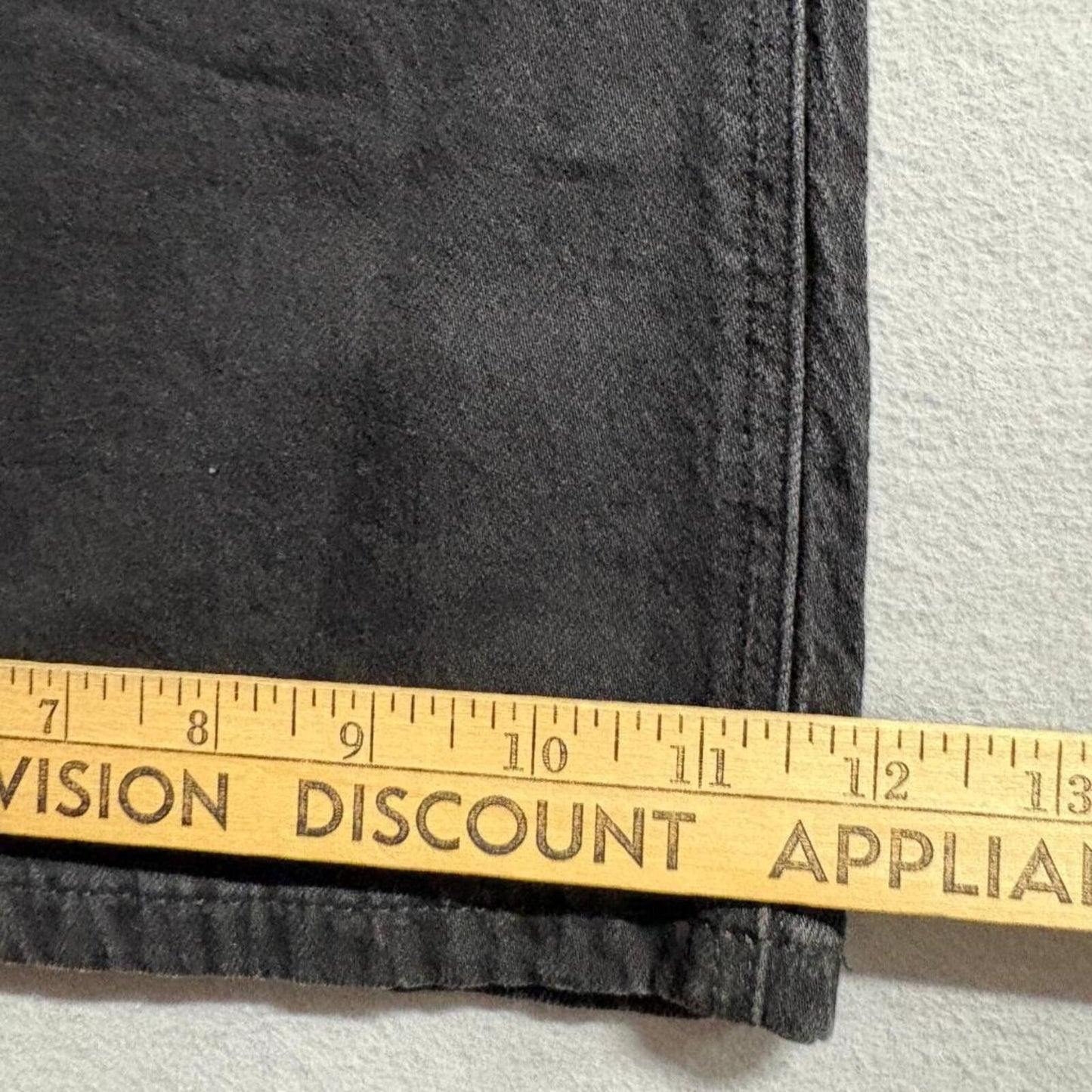American Eagle Low Rise Baggy Flare Jeans Womens 10 Long Black Distressed