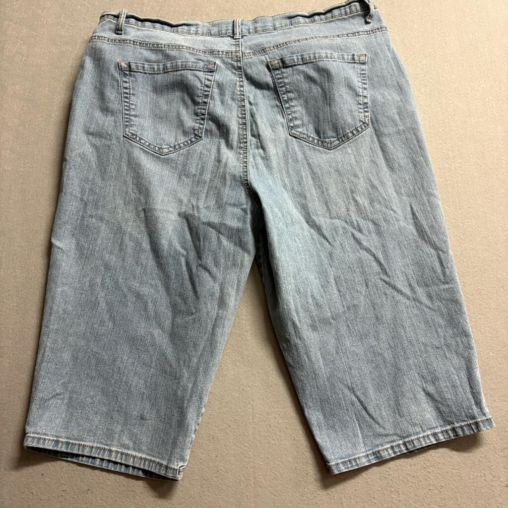 Gloria Vanderbilt Amanda Capri Jeans Womens 16W Blue Denim Slimming Crop