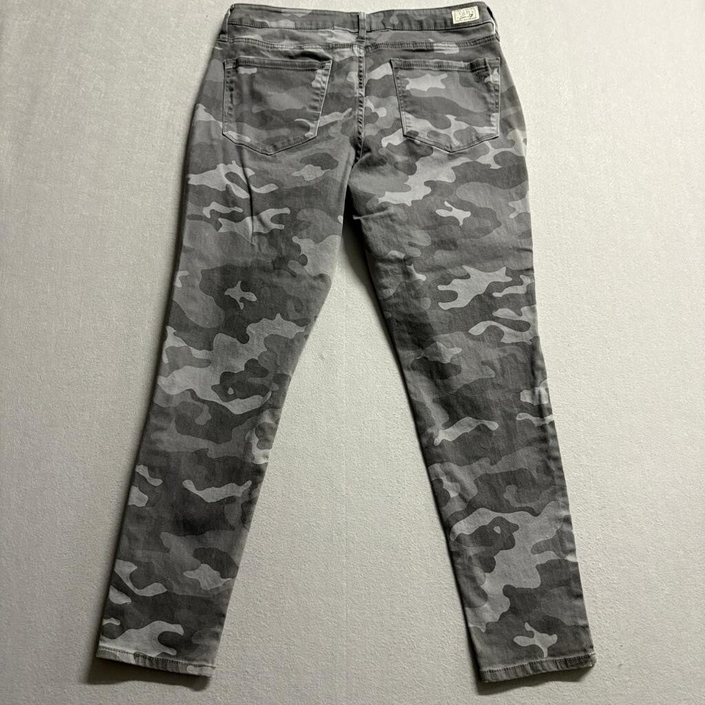Seven7 Utility Ankle Skinny Jeans Womens 12 Camo Gray Stretch Denim Pants
