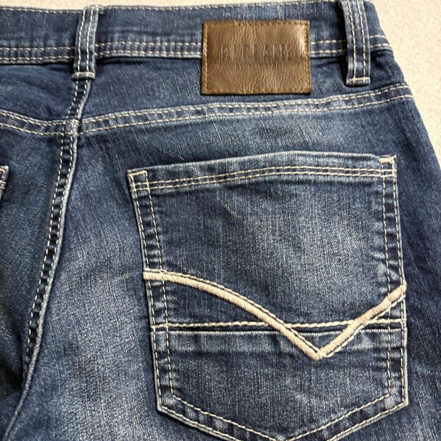 Reclaim Regular Bootleg Jeans Mens 29x30 Blue Denim Stretch Bootcut