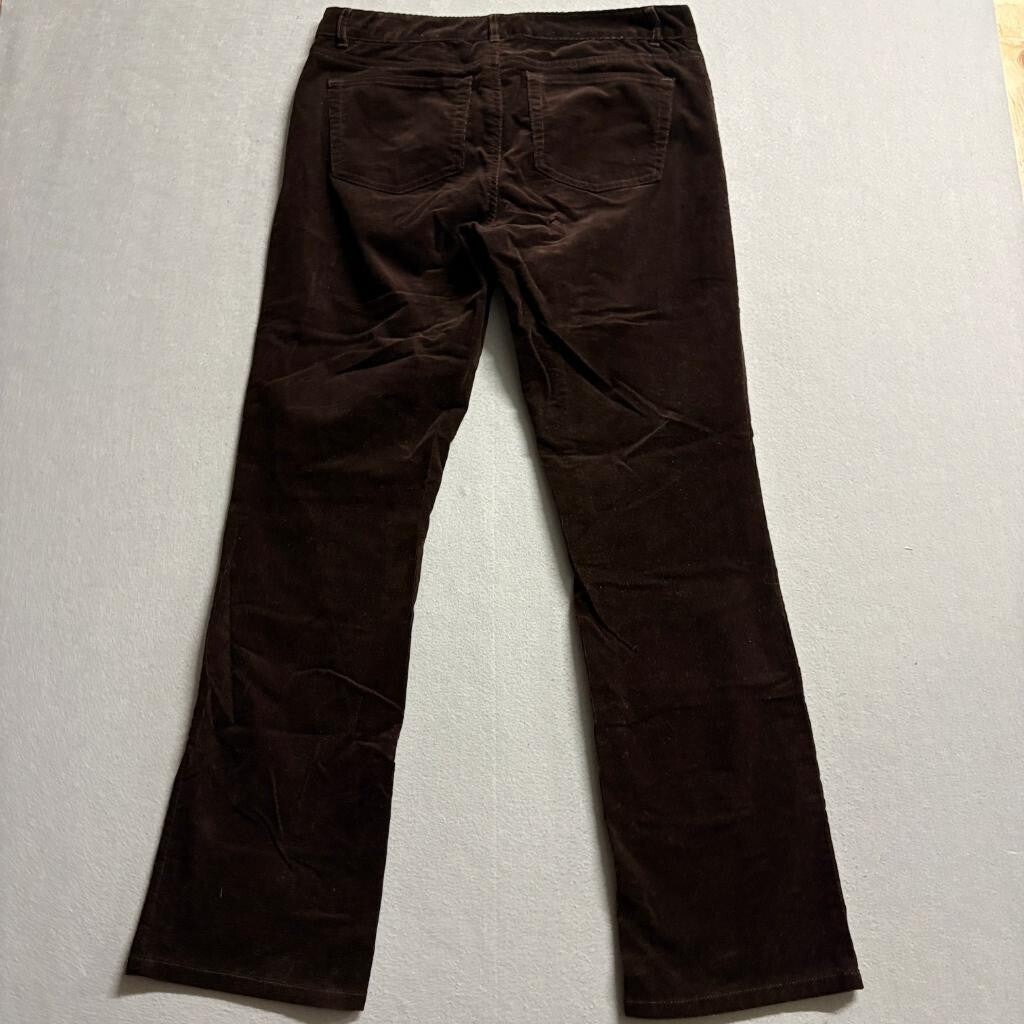 Chaps Denim Corduroy Pants Womens 10 Brown Stretch Straight Leg Casual