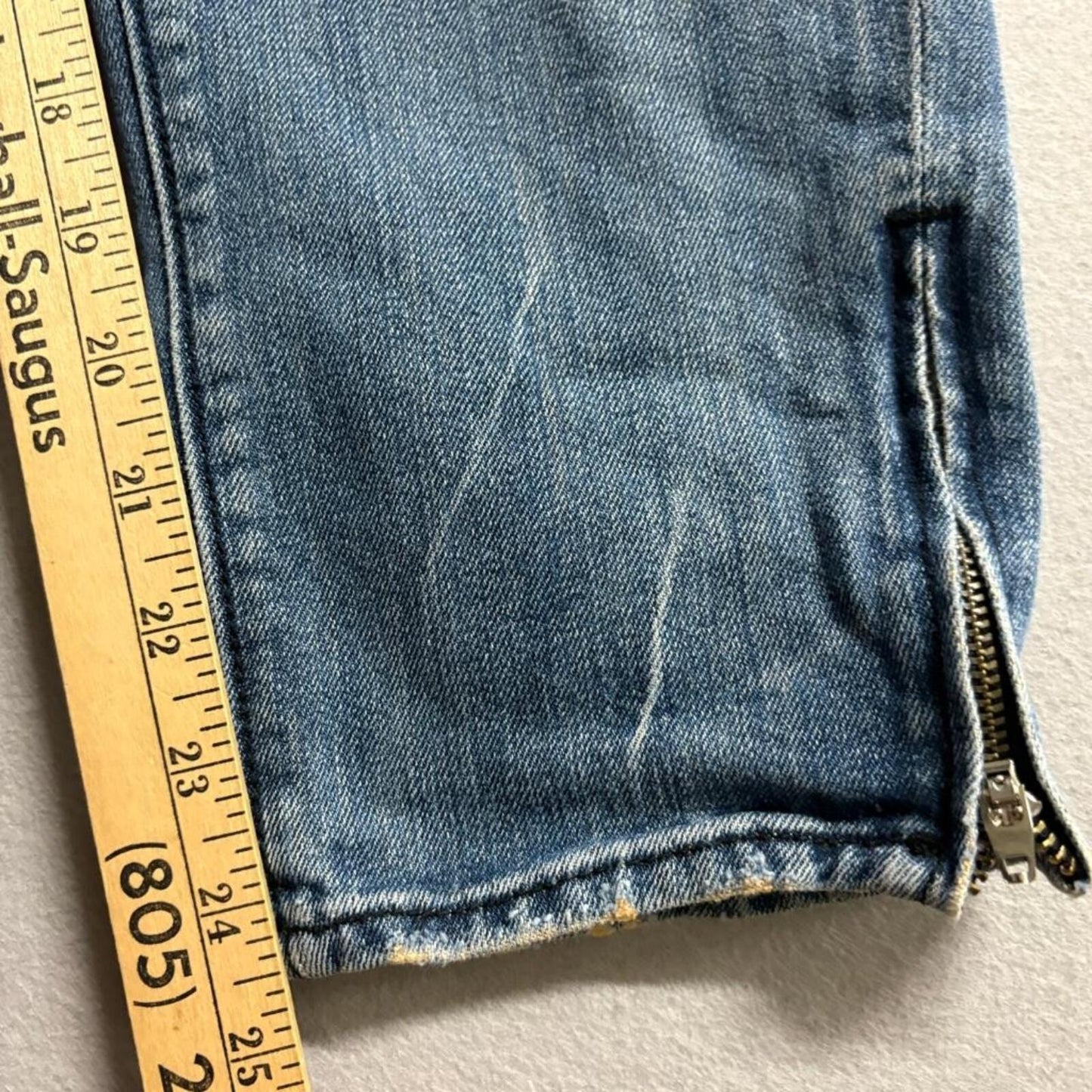 BKE Redux Skinny Crop Jeans Womens Size 30 Blue Denim Distressed Ankle Zip