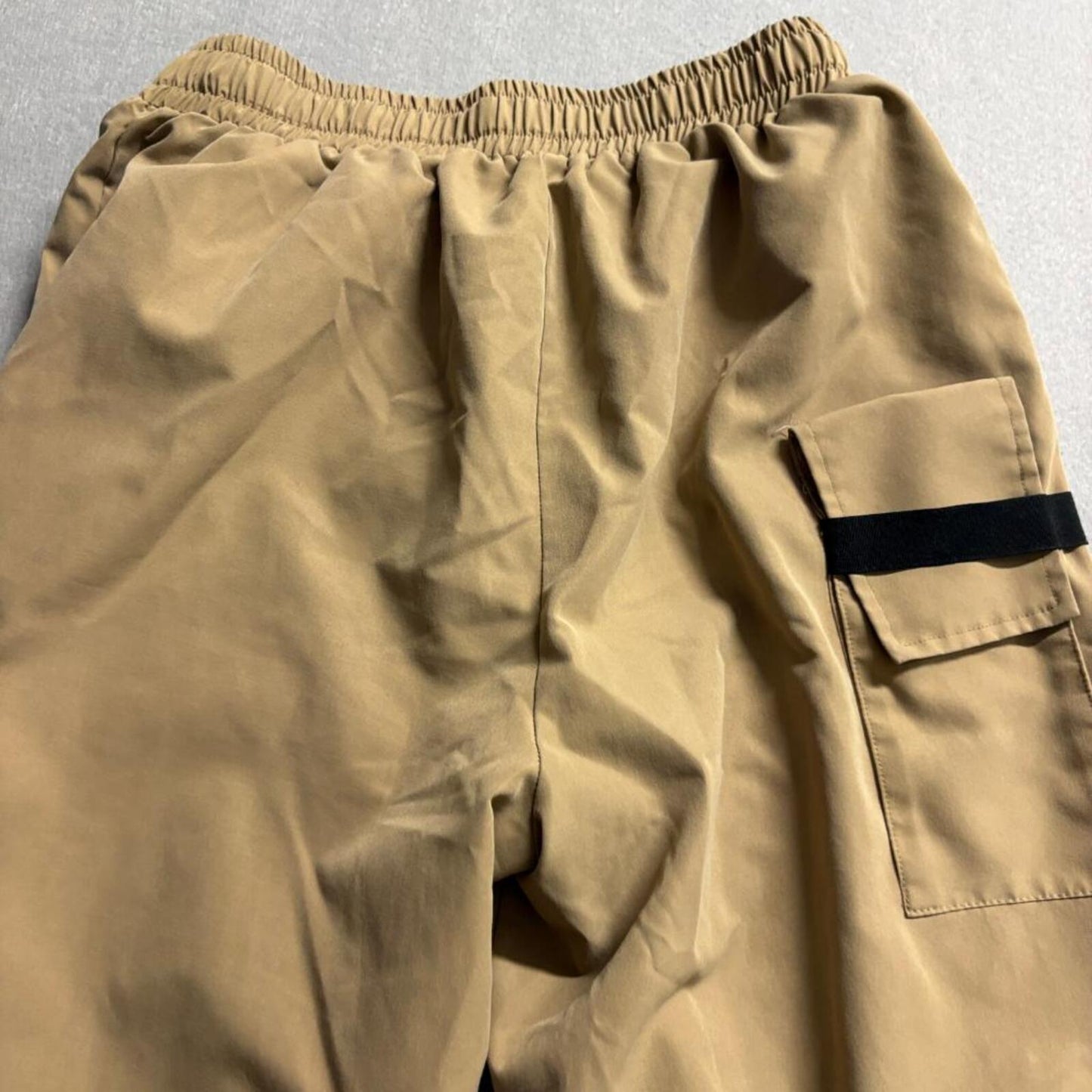 Pursuit and Rebellious Mens Cargo Jogger Pants Large Tan Khaki Elastic Waist