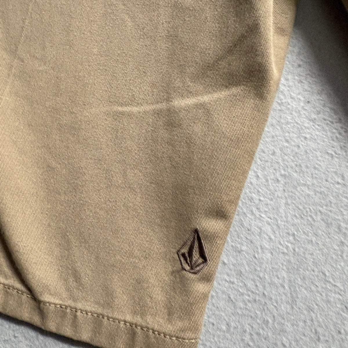 Volcom Frickin Modern Chino Shorts Mens Size 32 Tan Beige Casual Skate Walk