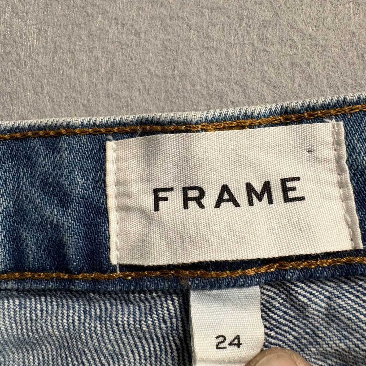 FRAME Le Slouch Denim Jeans Womens Size 24 Bluejay Rips Distressed Button Fly