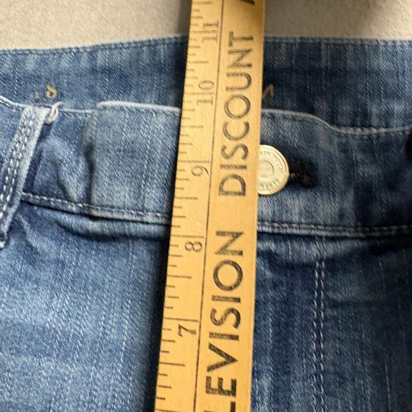White House Black Market The Slim Jeans Womens 8 Mid Rise Blue Embroidered Hem