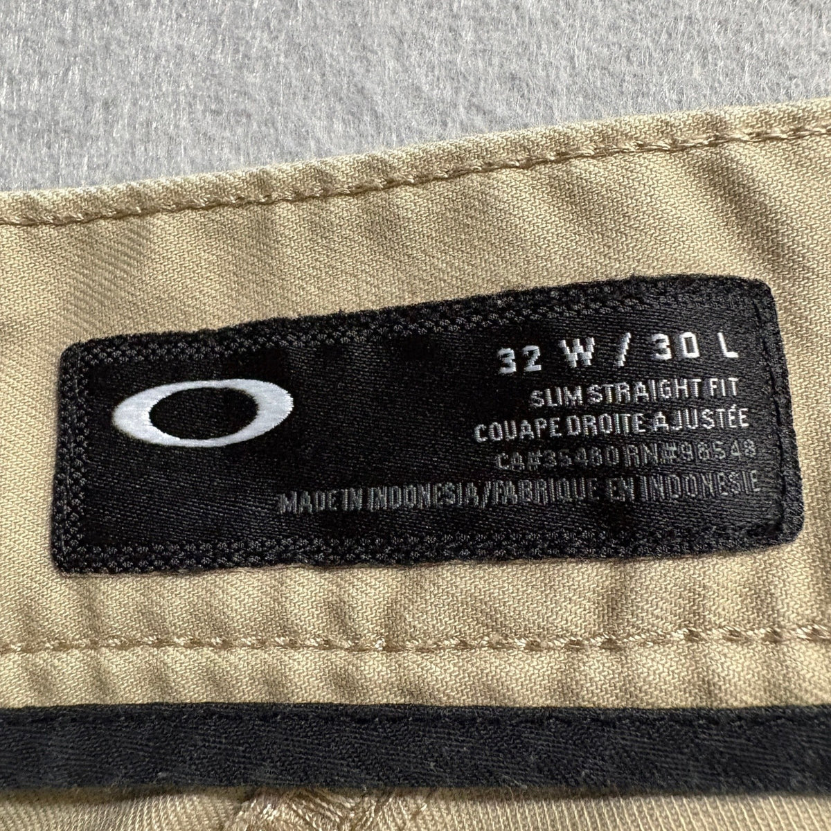 Oakley Mens Pants 32x30 Beige Khaki Slim Straight Fit Stretch Chino Casual