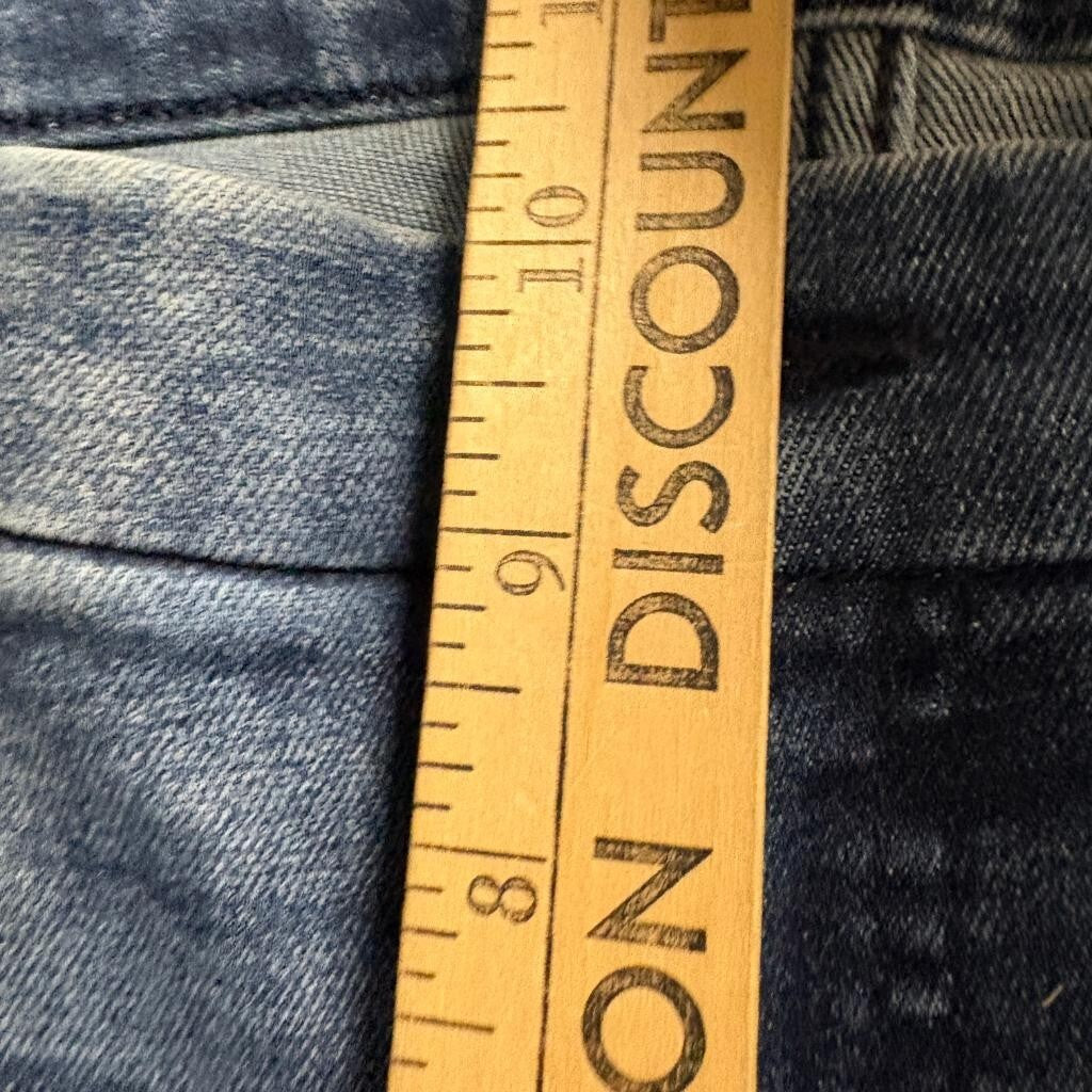 Jen7 by 7 For All Mankind Cropped Kick Flare Jeans Womens Size 12 Blue Stretch