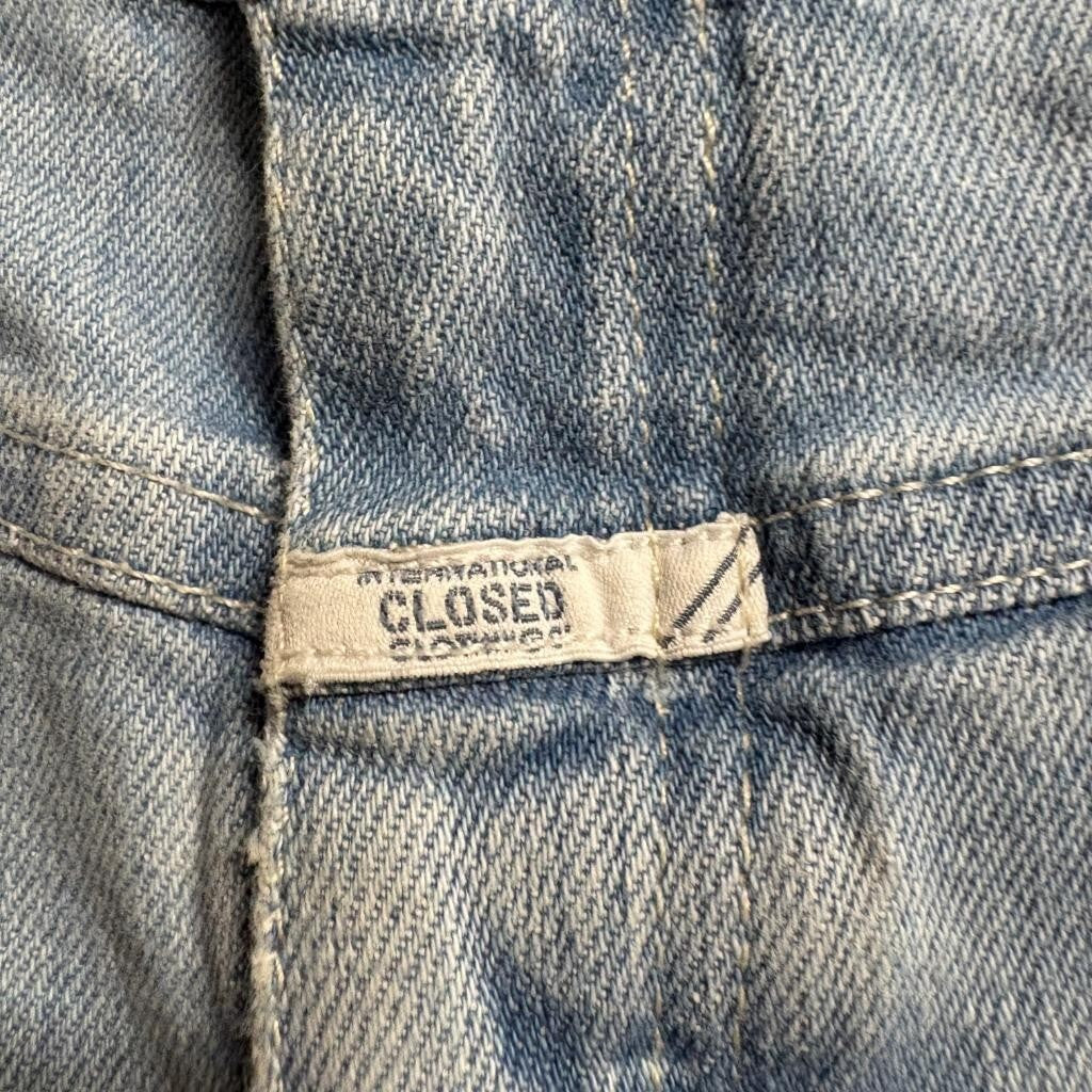 Closed Jeans Womens 27 Light Wash Denim Fringed Raw Waistband Handmade Italy