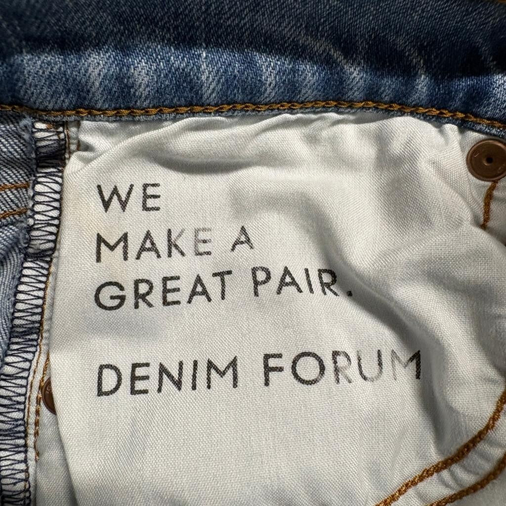 Denim Forum The Yoko High Rise Slim Jeans Womens 27 Blue Denim Button Fly