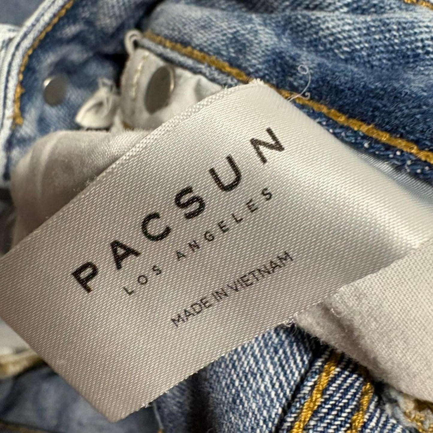 PacSun Distressed High Rise Straight Leg Jeans Womens 25 Blue Denim Cotton