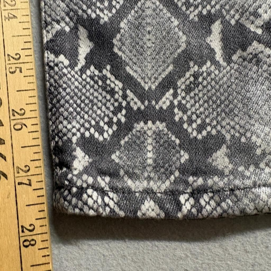 Hudson Jeans Womens 24 Gray Black Snakeskin Print High Rise Skinny Denim Pants