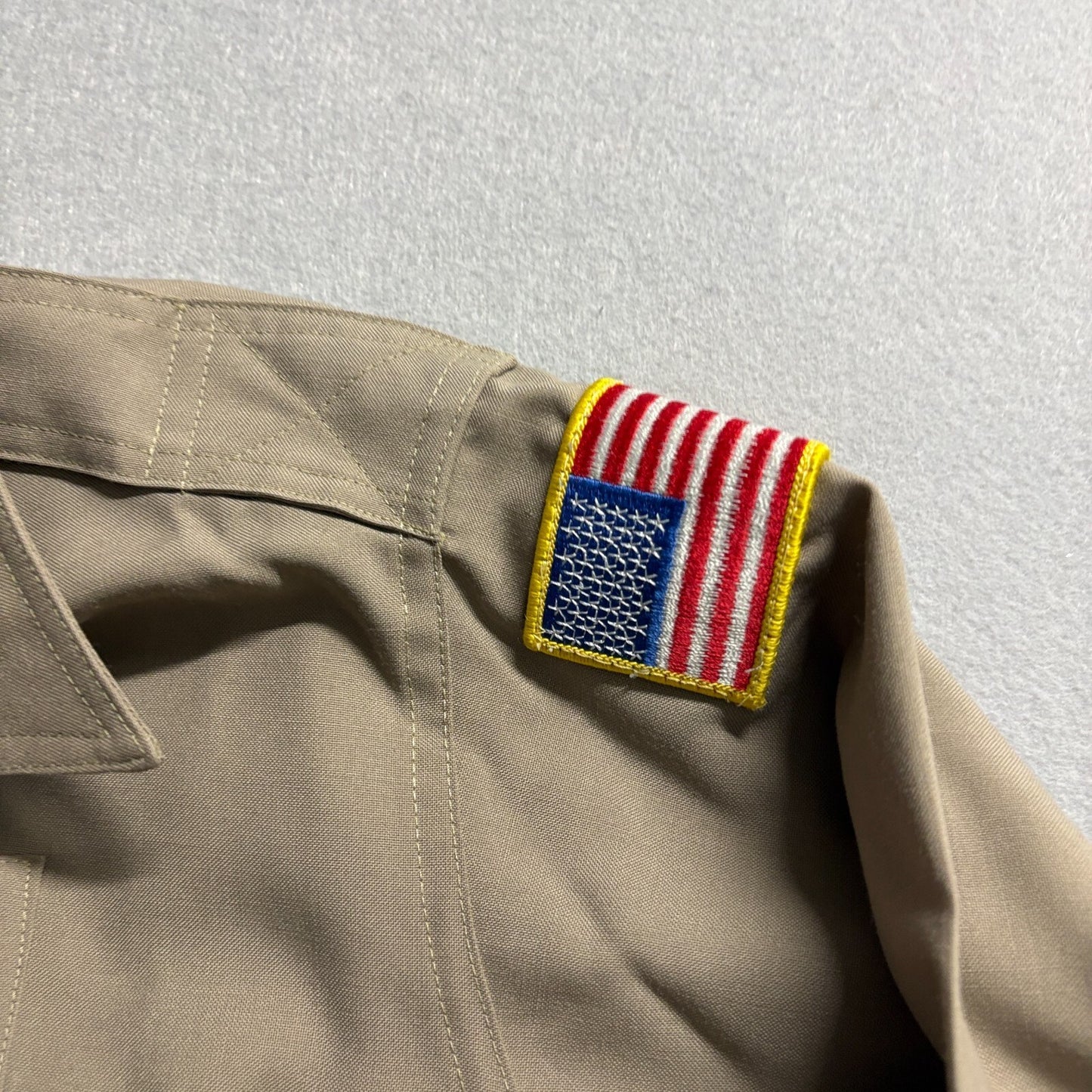 Vintage Elbeco Prestige Uniform Shirt USA Flag Patch 42 Long Fits Like M Workwea