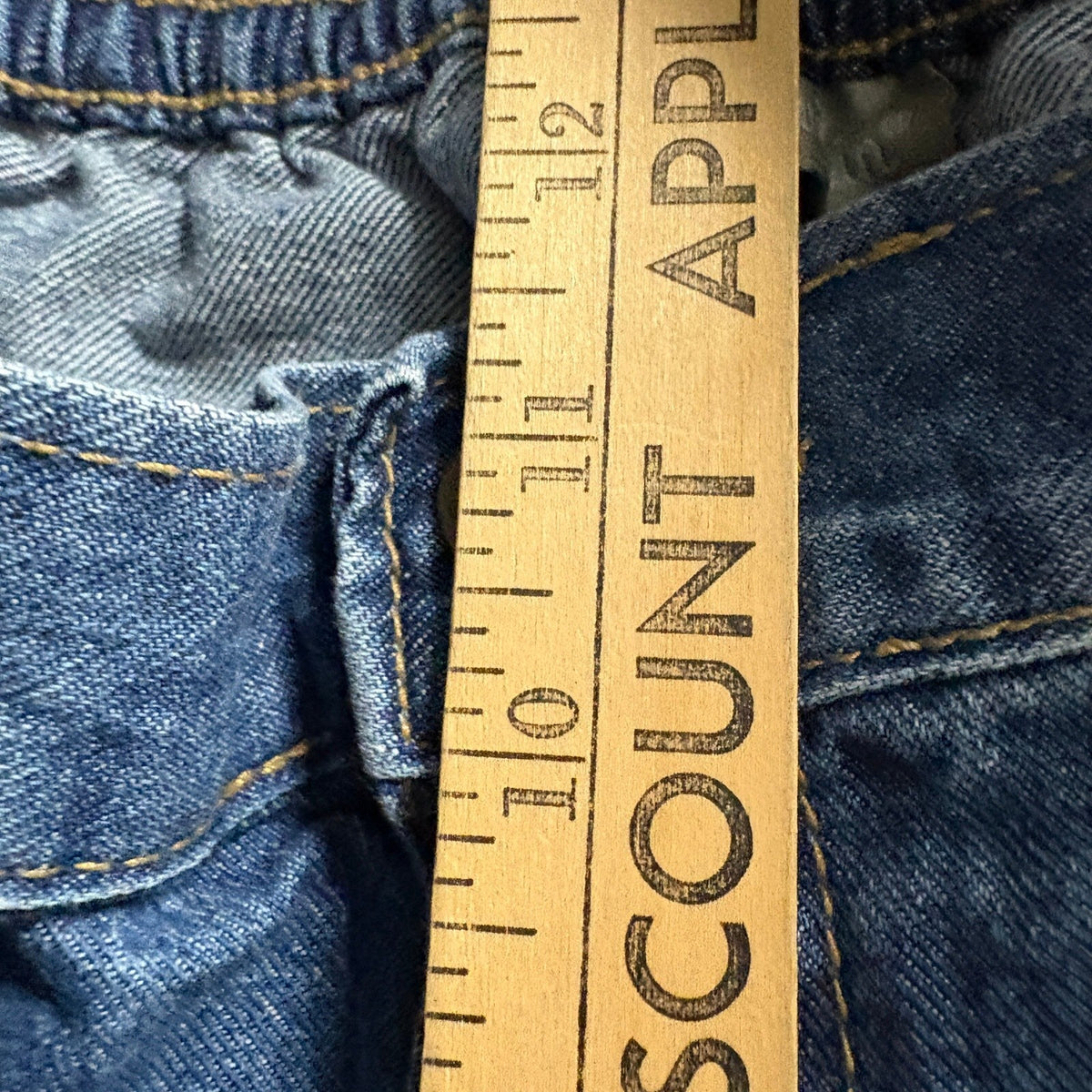 Woman Within Crop Jeans Womens Plus 16W Blue Denim Elastic Waist Capris