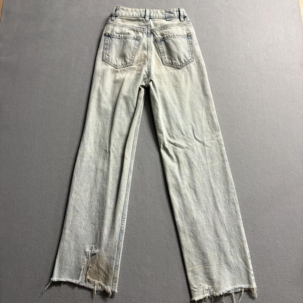 PacSun 90s Boyfriend Jeans Womens Size 22 Light Wash Raw Hem 100% Cotton