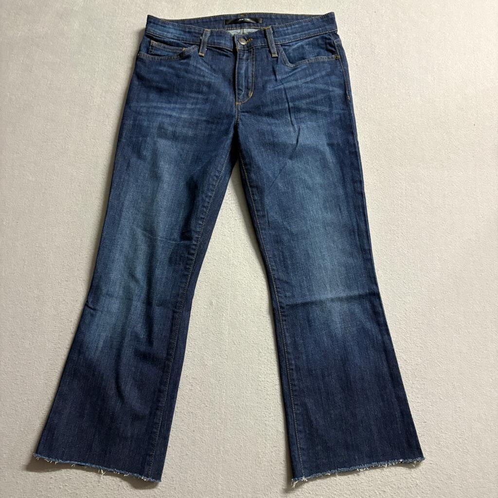 Joe's Jeans Petite Bootcut Size 28 Womens Blue Denim Raw Hem Stretch Jeans