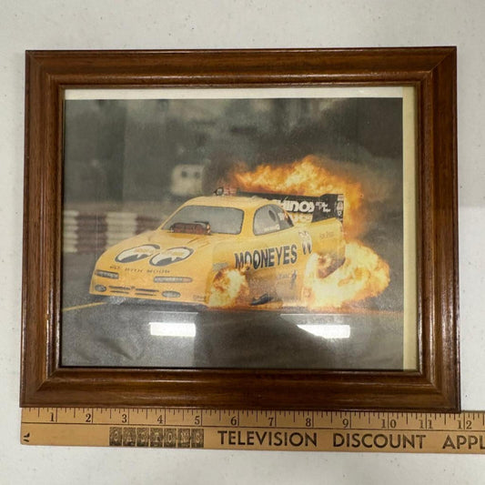 Kenji Okazaki Mooneyes NHRA Funny Car Fire Burnout Framed Photo Print 8x10
