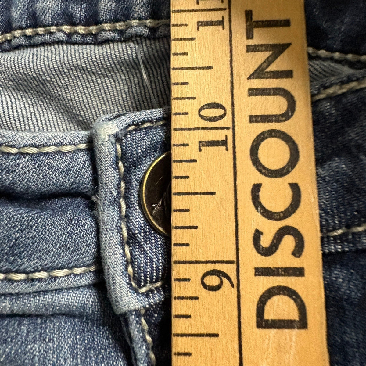 Wrangler Aura Womens Blue Denim Bootcut Jeans Flap Pocket Embroidered Inseam