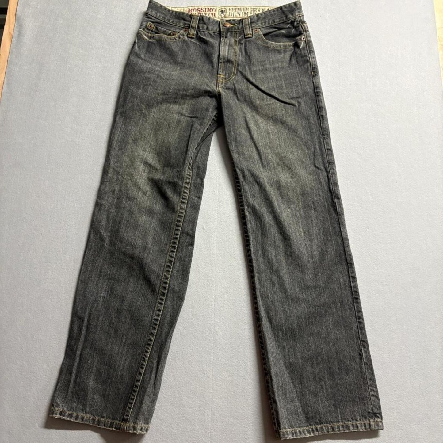 Mossimo Supply Co Dean Straight Jeans Mens 34x32 Gray Black Premium Denim Cotton
