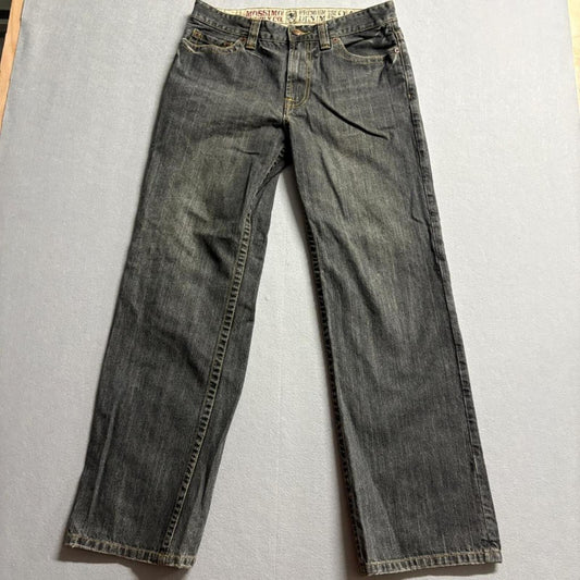Mossimo Supply Co Dean Straight Jeans Mens 34x32 Gray Black Premium Denim Cotton