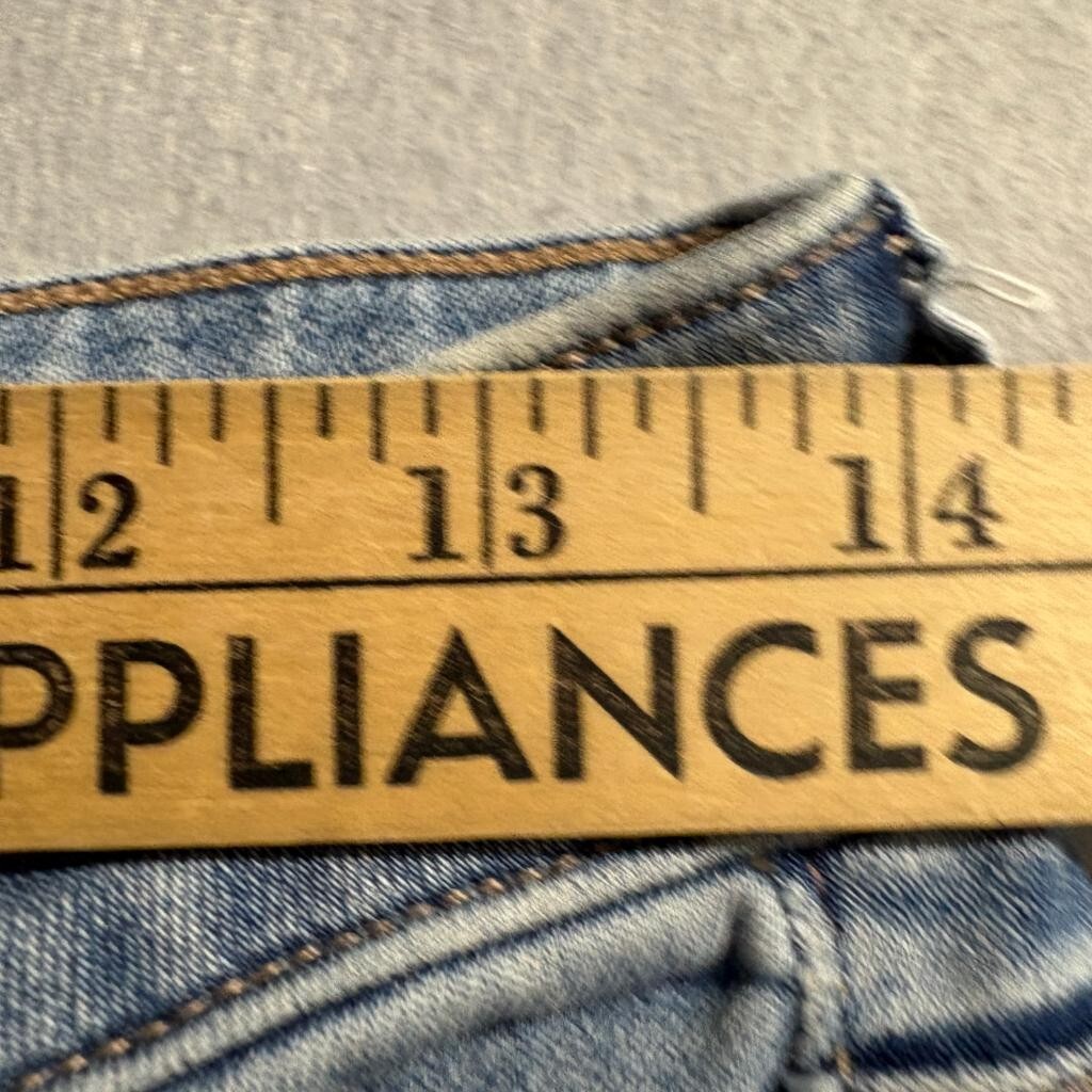 American Eagle Festival Flare Jeans Womens 8 Next Level Stretch Raw Hem Blue