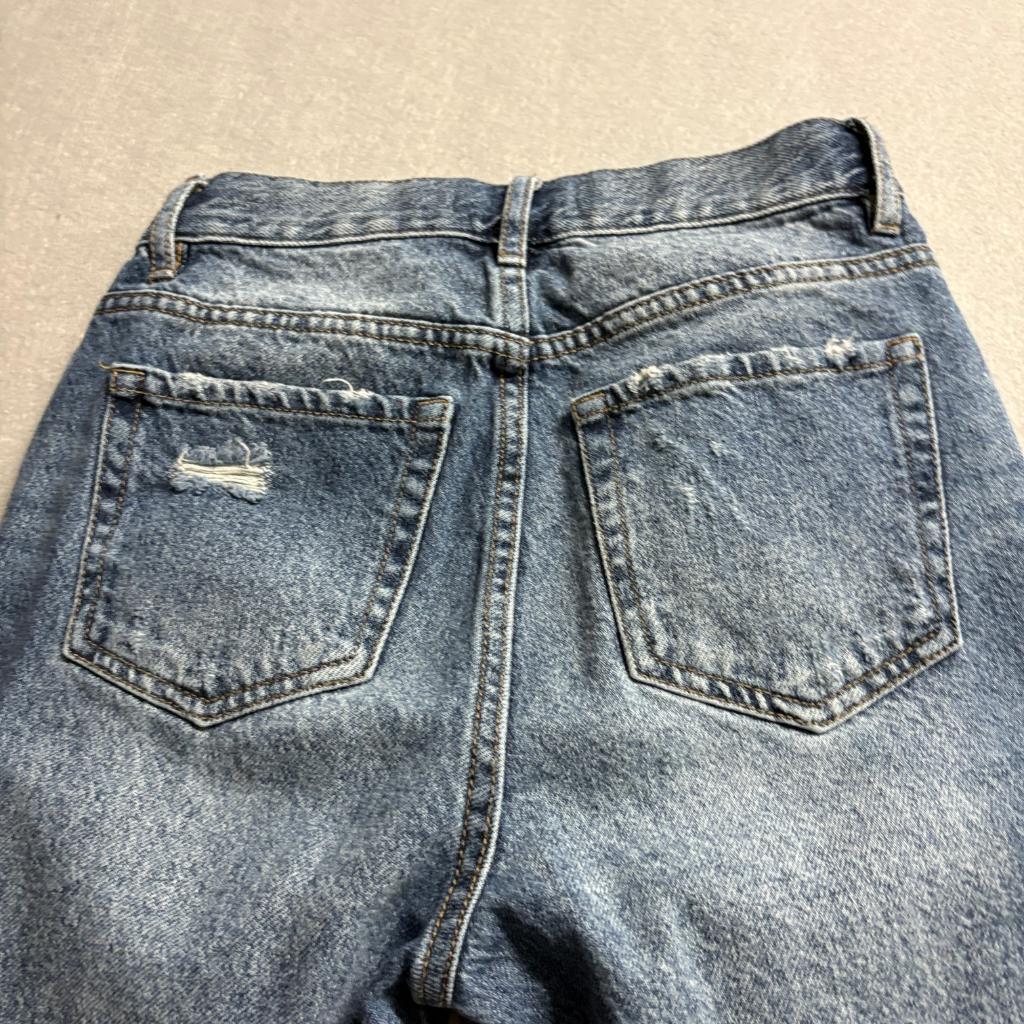 PacSun Distressed Mom Jeans Womens 24 Blue Denim High Rise Ripped Knee Cotton