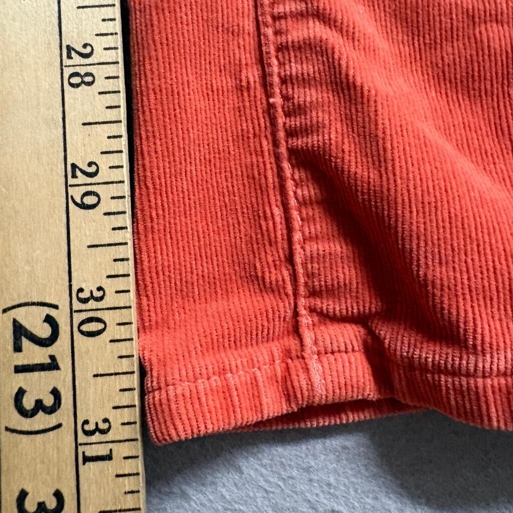 AG Adriano Goldschmied The Stevie Corduroy Pants Womens 29R Orange Slim Straight