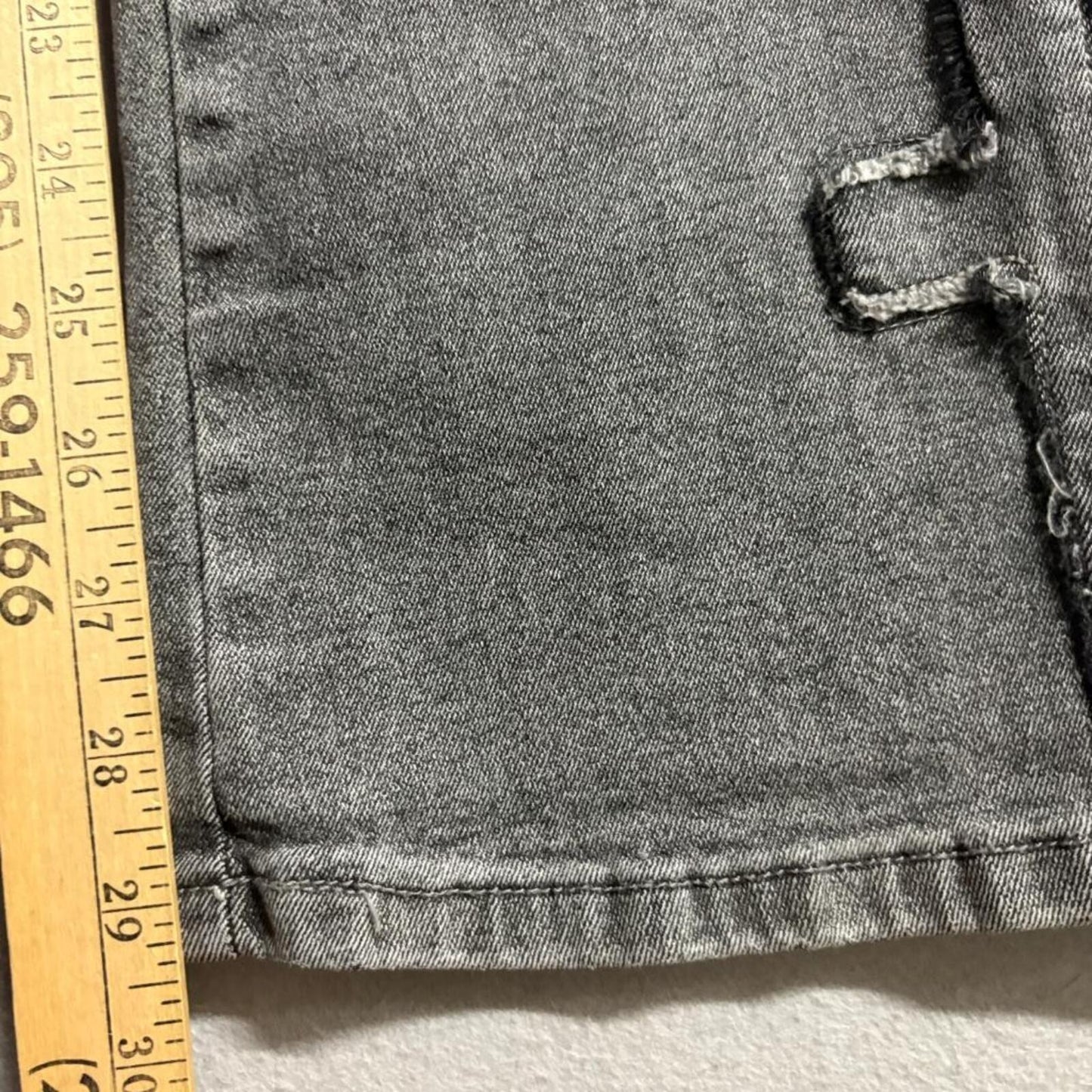 Ashley Mason Premium Cross Patch Flare Jeans Womens Size 5/27 Gray Denim