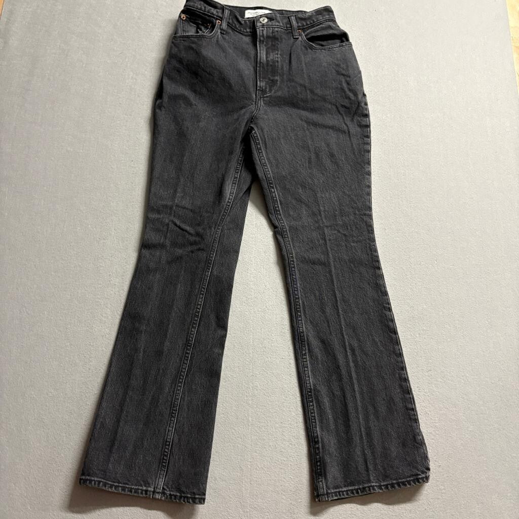 Abercrombie & Fitch 70s Vintage Flare Jeans Womens 27 4S Black Ultra High Rise