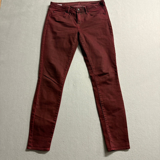 Articles of Society Skinny Jeans Womens 27 Burgundy Red Stretch Denim