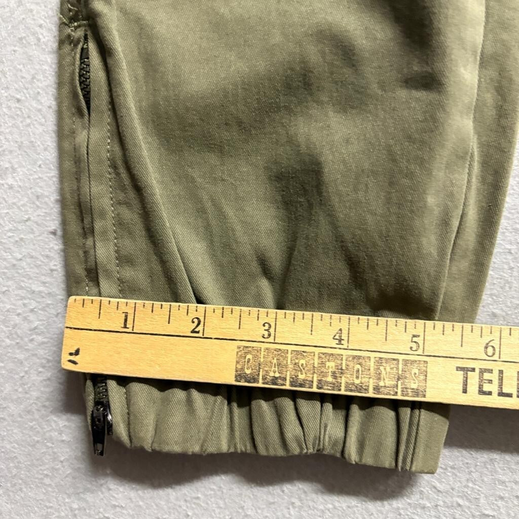 Banana Republic Womens Jogger Pants Size 4 Green Cotton Blend Ankle Zip Utility