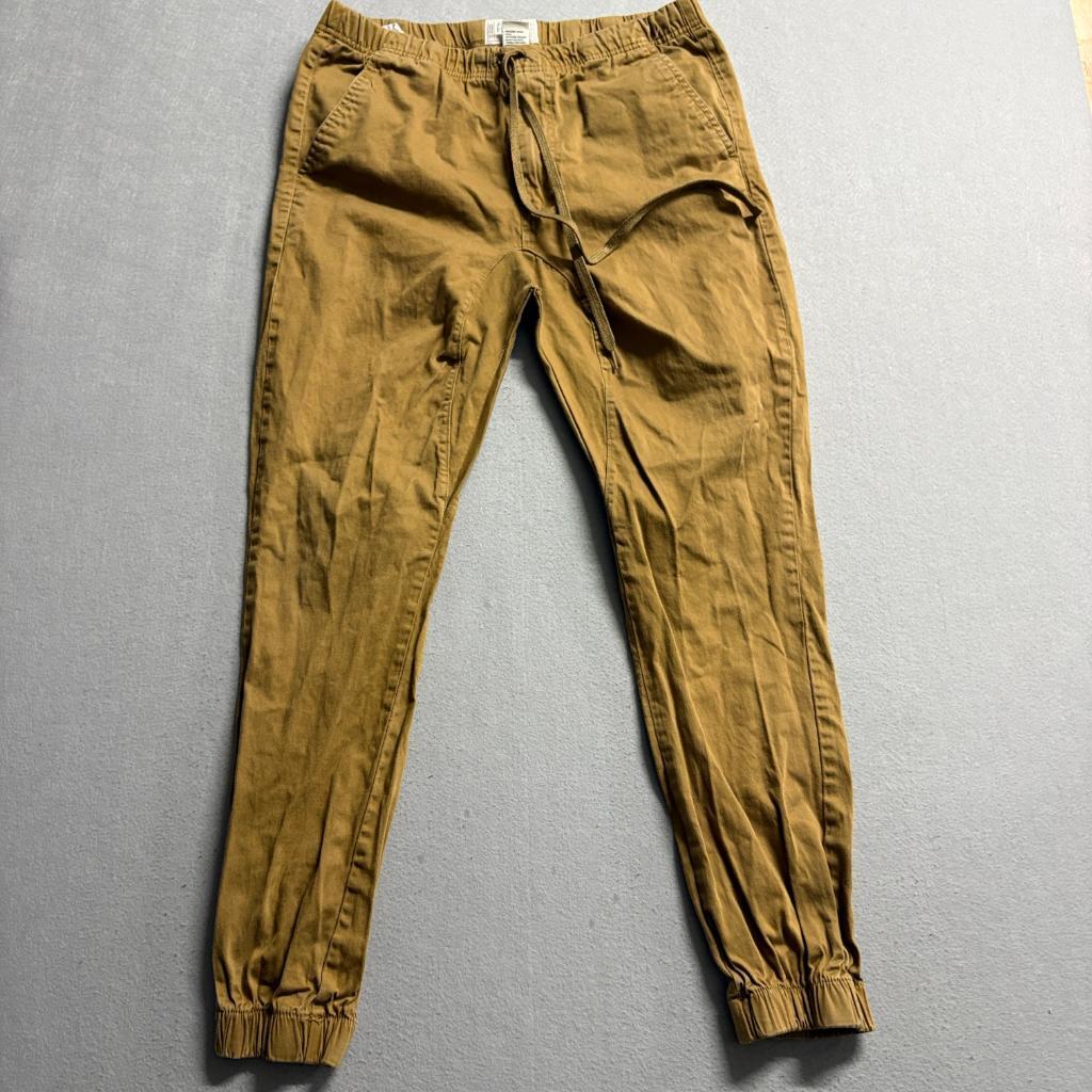 Free Planet Jogger Pants Mens Medium Brown Cotton Stretch Elastic Waist